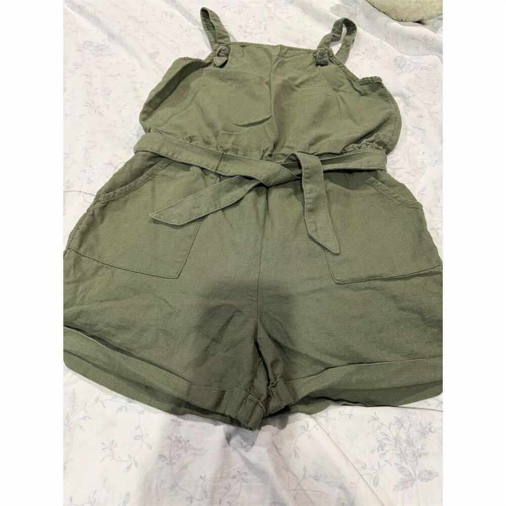 Old Navy Kids XL Green Sleeveless Utility Romper Summer Casual
